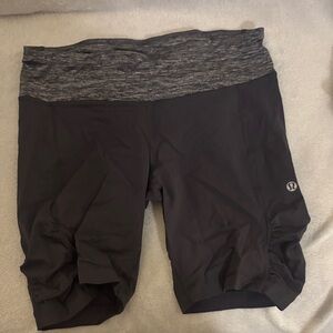 lululemon athletica Black shorts with Heather Gray Fold-Over Waist